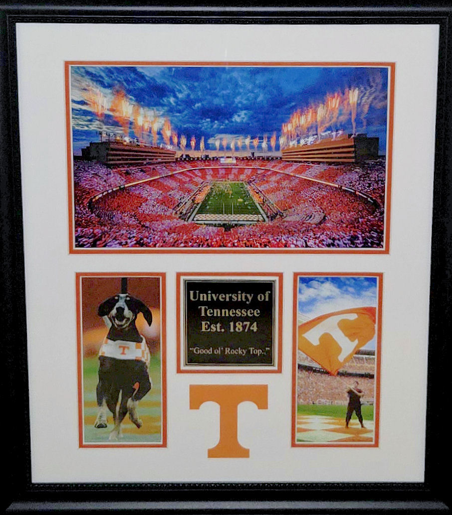 Framed Tennessee Volunteers auction item