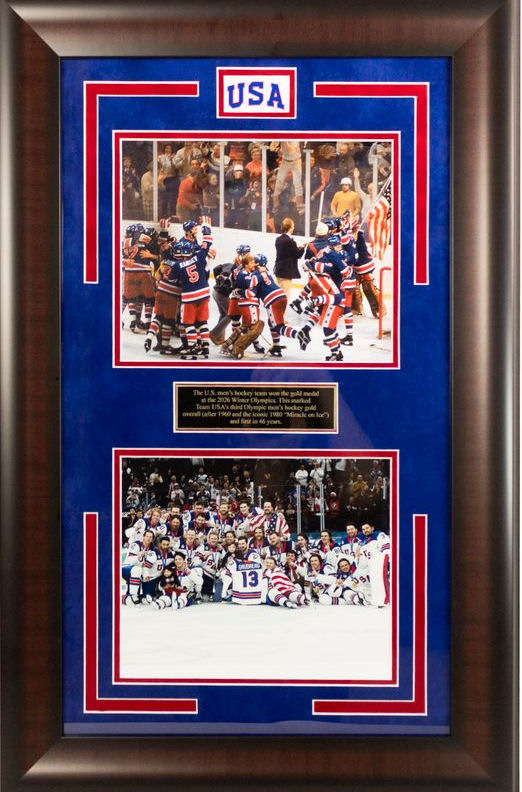 Framed USA Hockey auction item